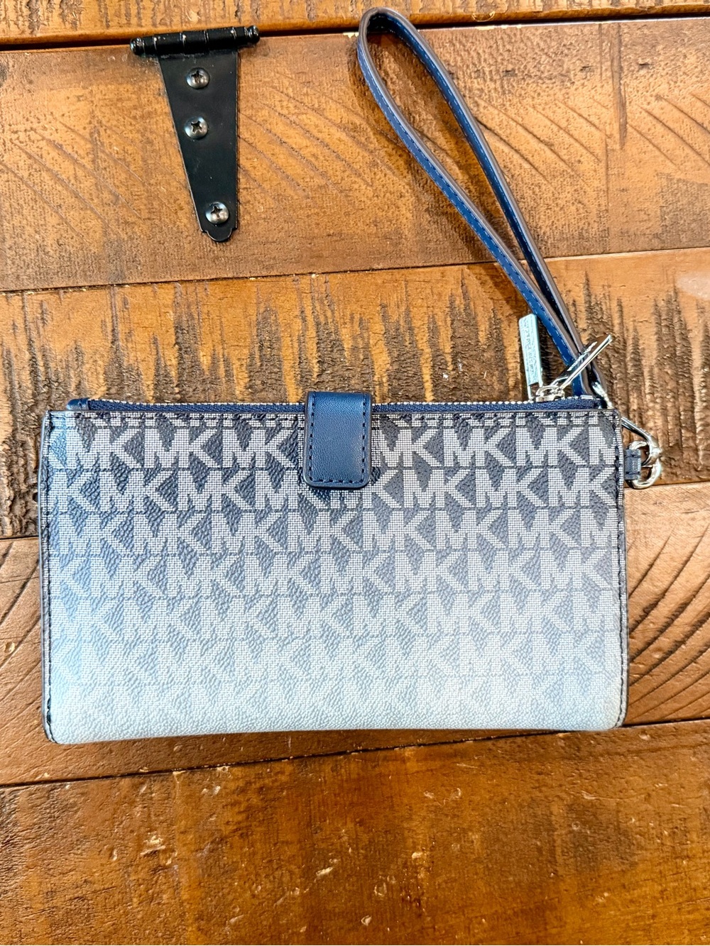 Michael Kors Blue Ombre MK Logo Wristlet